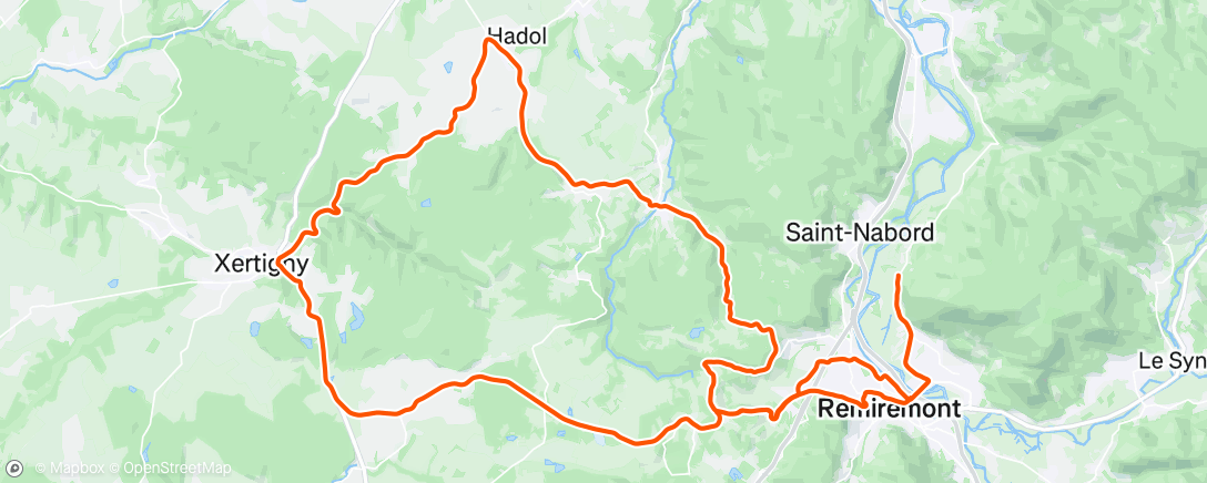 Map of the activity, Cycling