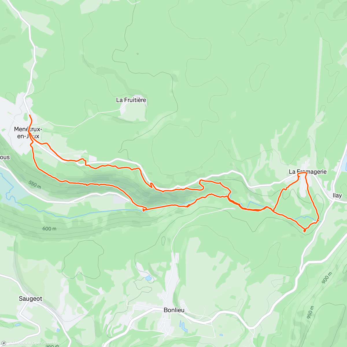 Map of the activity, Circuit des cascades du hérisson