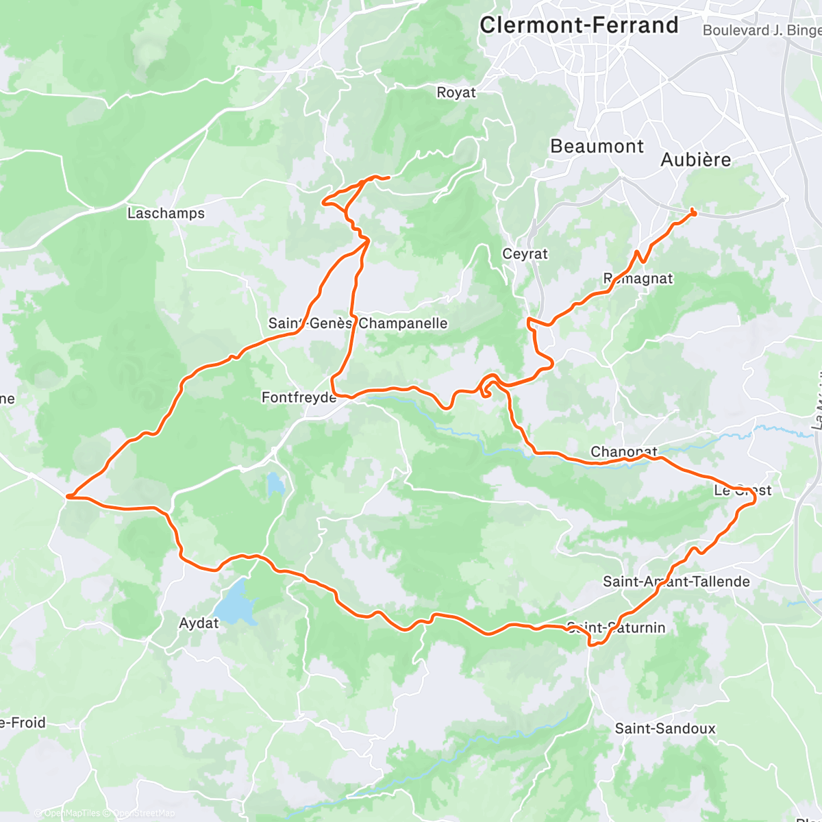 Map of the activity, 1h trankil, 1h30 avec Rom !!!