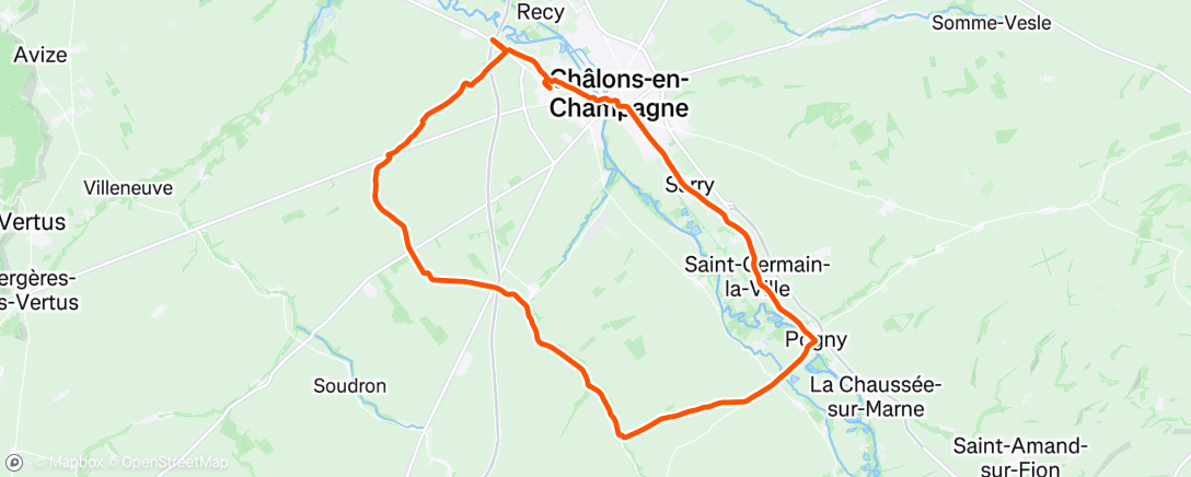 Map of the activity, Sortie vélo le matin