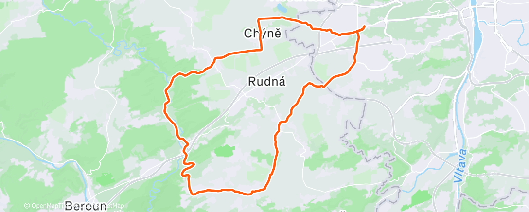 Map of the activity, Lunch Mountain Bike Ride