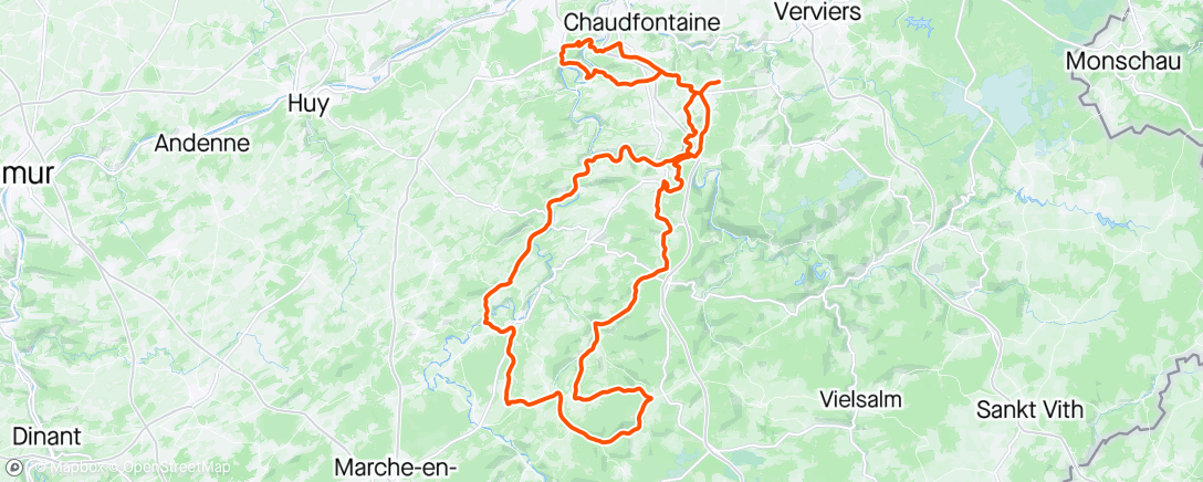 Map of the activity, Liege Bastogne Liege middle distance in poor weather