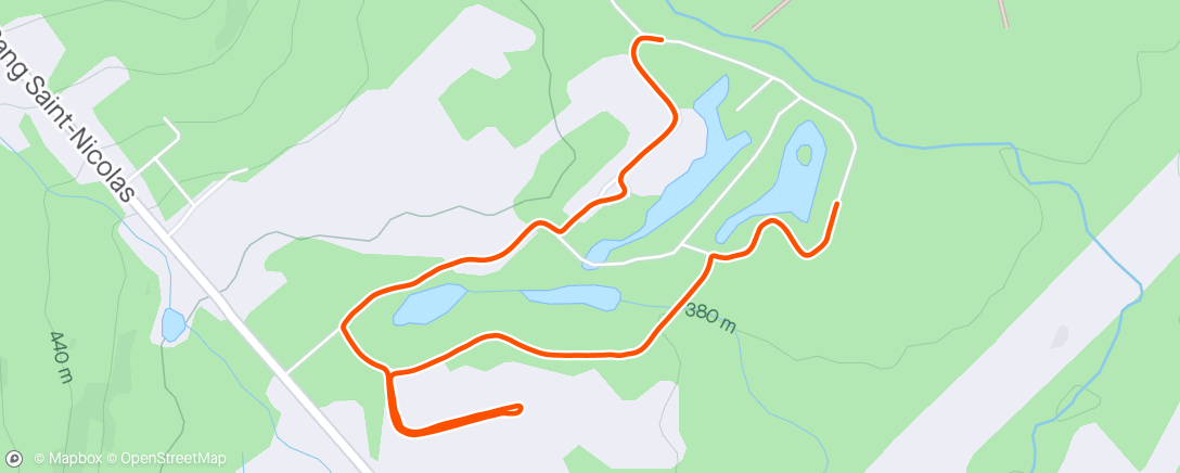 Map of the activity, Race Running