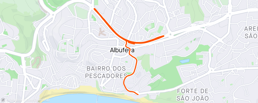 Map of the activity, Triatlo de Albufeira (Corrida)