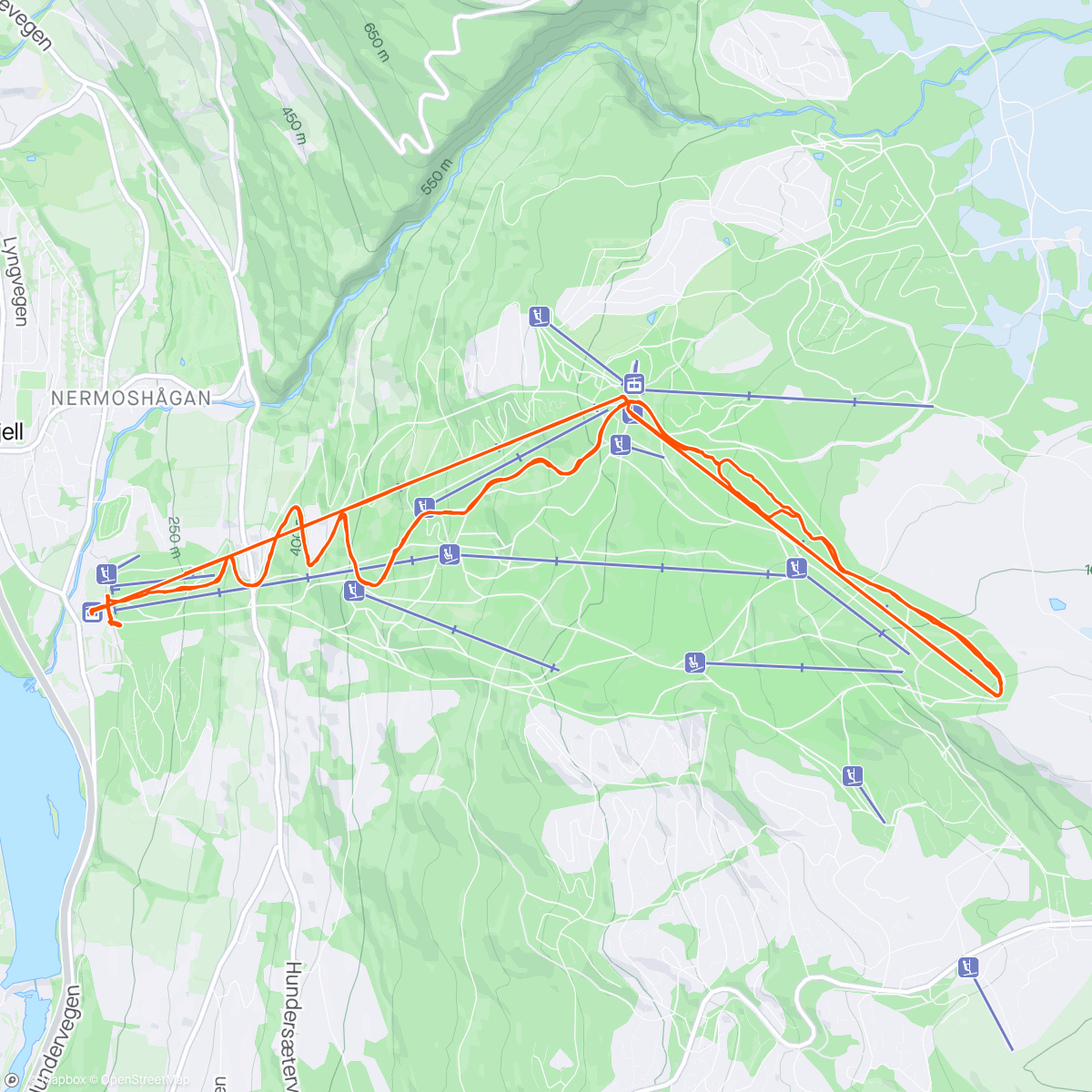 Map of the activity, Hafjell ski vacation