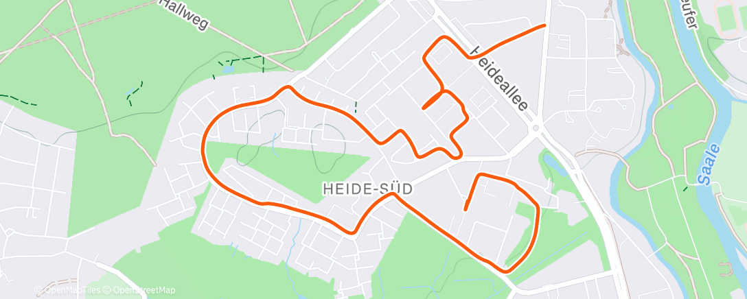 Map of the activity, Evening Run