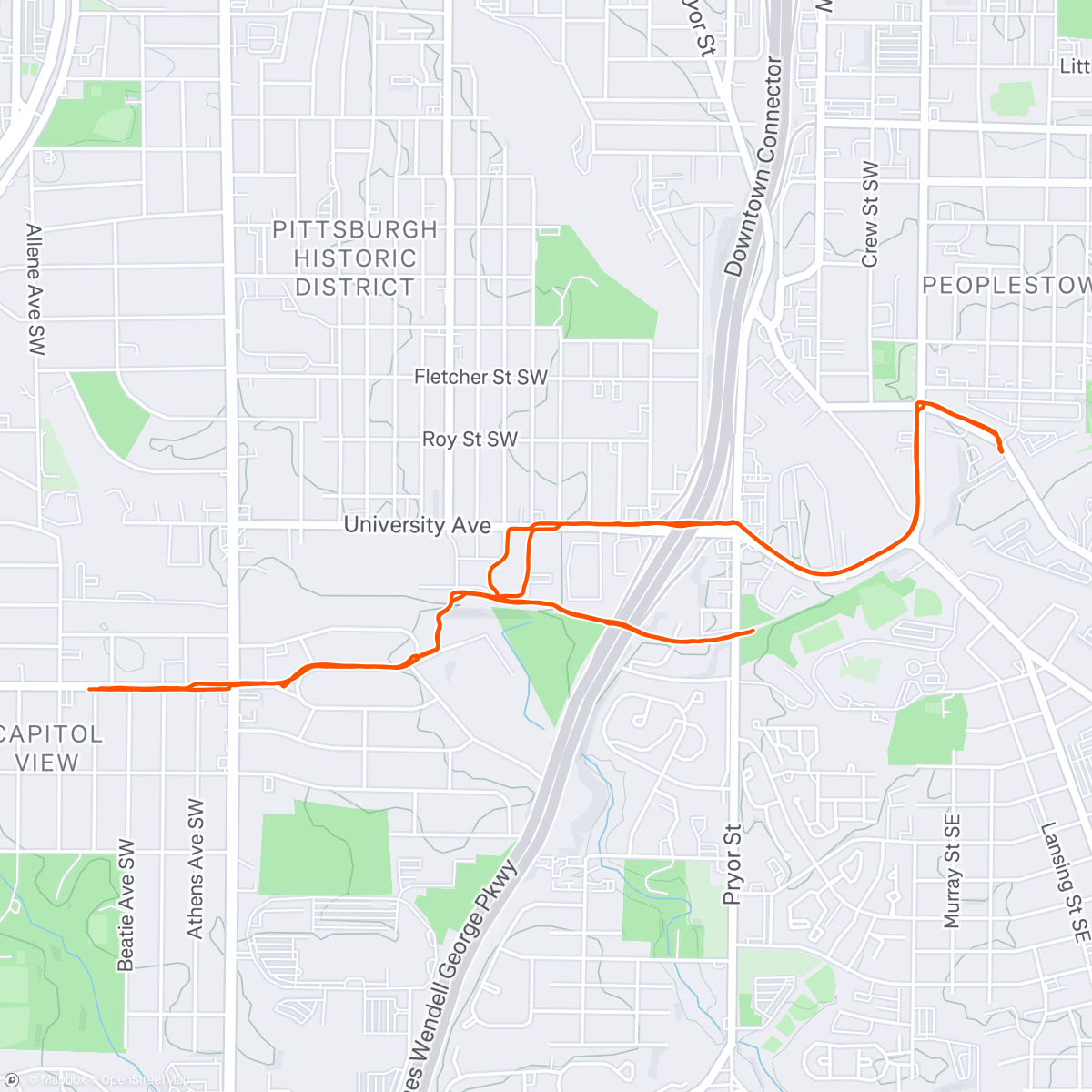 Map of the activity, Baby’s first coffee run!