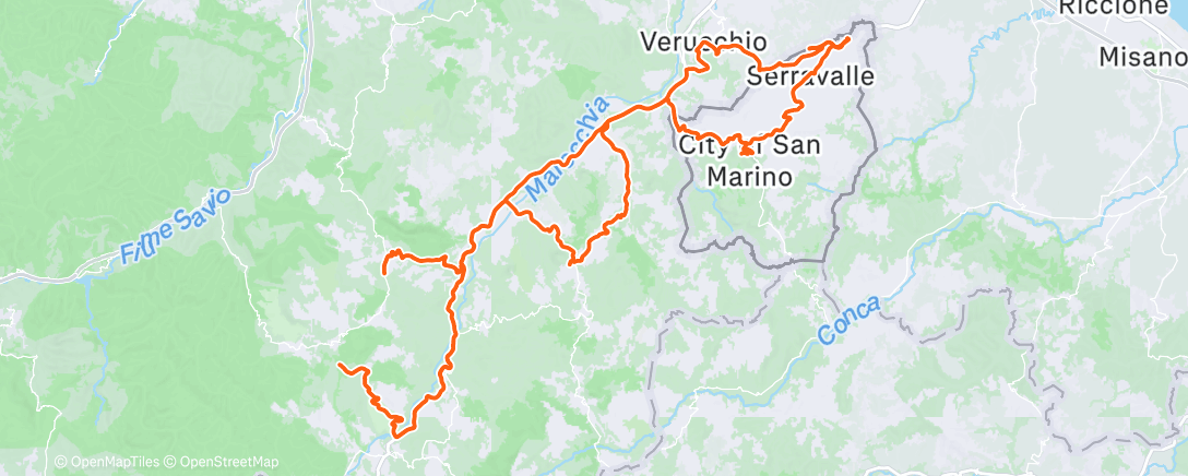 Map of the activity, Pedalata mattutina