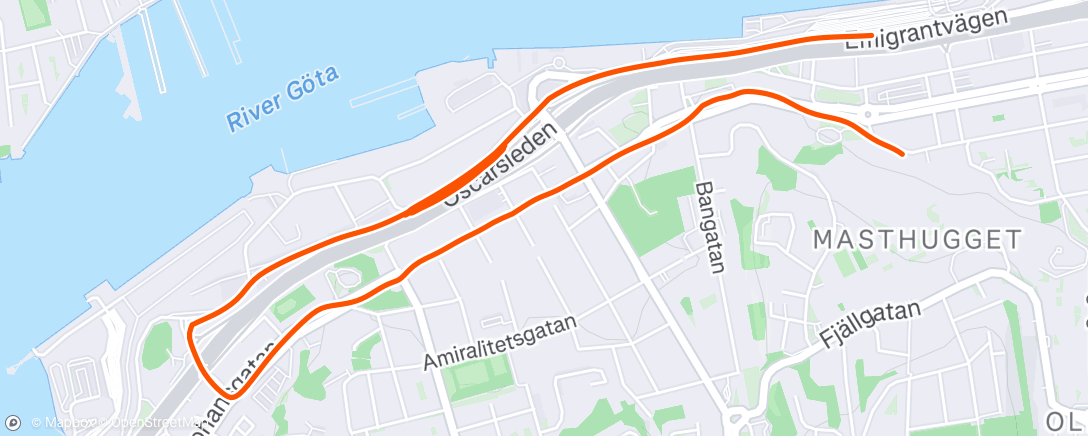 Mapa de la actividad, 6x5x200m@3:30