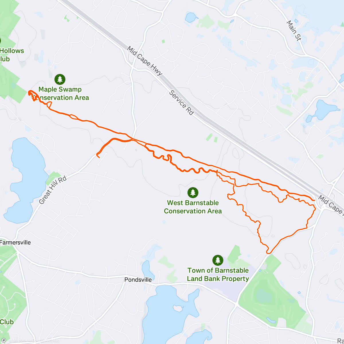 Map of the activity, Sammich Trails