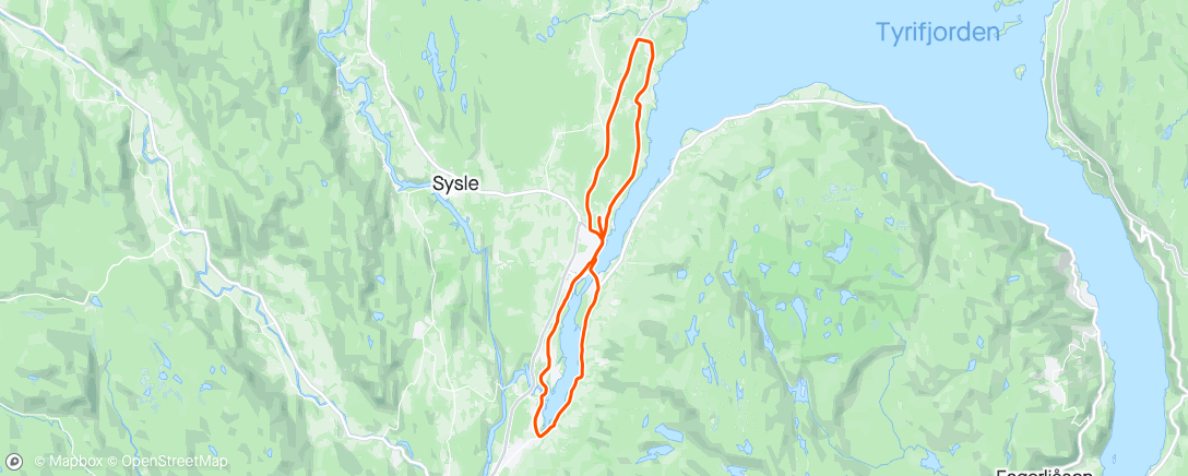 Mapa da atividade, Bergsjø +handletur til Svendby