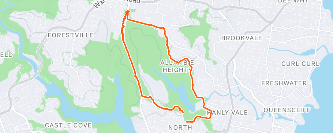 Map of the activity, Afternoon Mountain Bike Ride