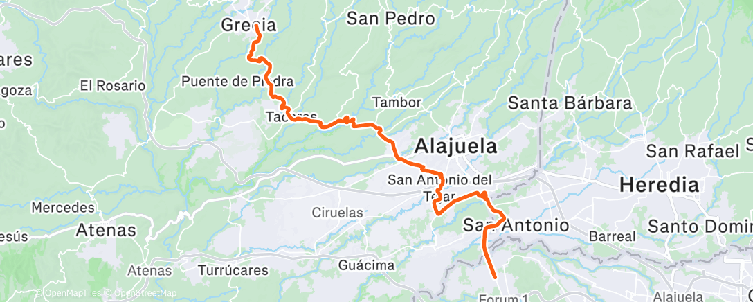Map of the activity, Morning Ride