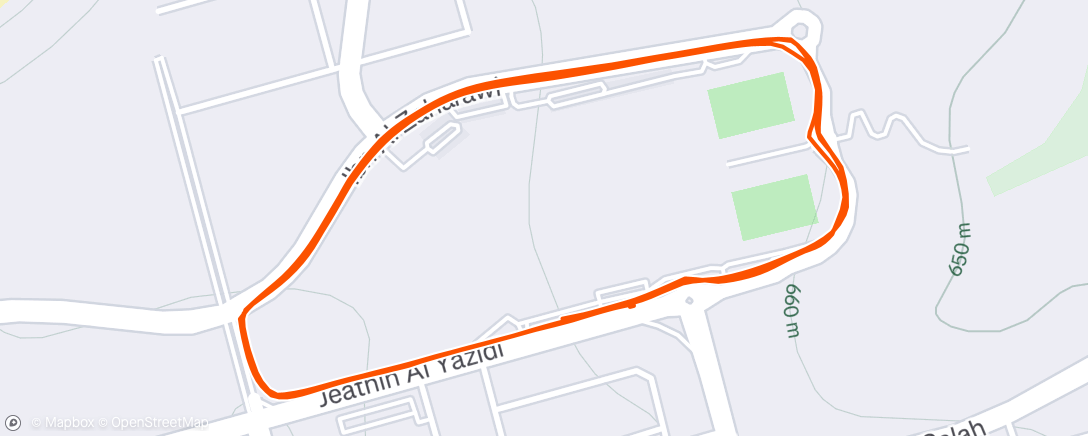 Map of the activity, Evening Run