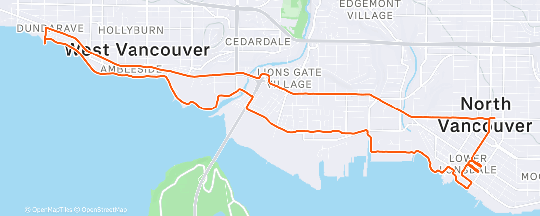 Map of the activity, West Van Seawall