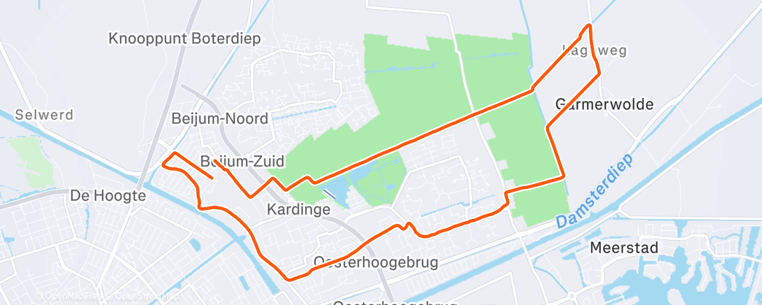 Map of the activity, Namiddagloop