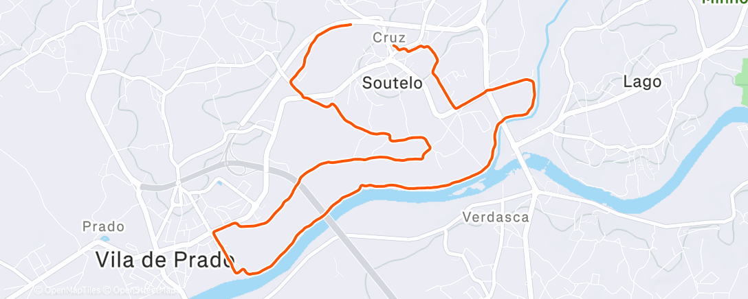 Map of the activity, Corrida vespertina