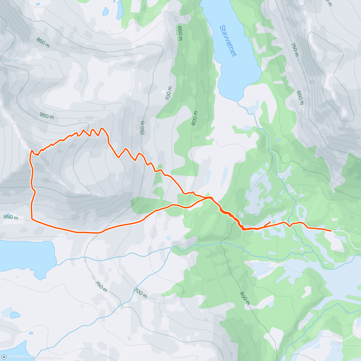 Map of the activity, Øspetind med Yngve
