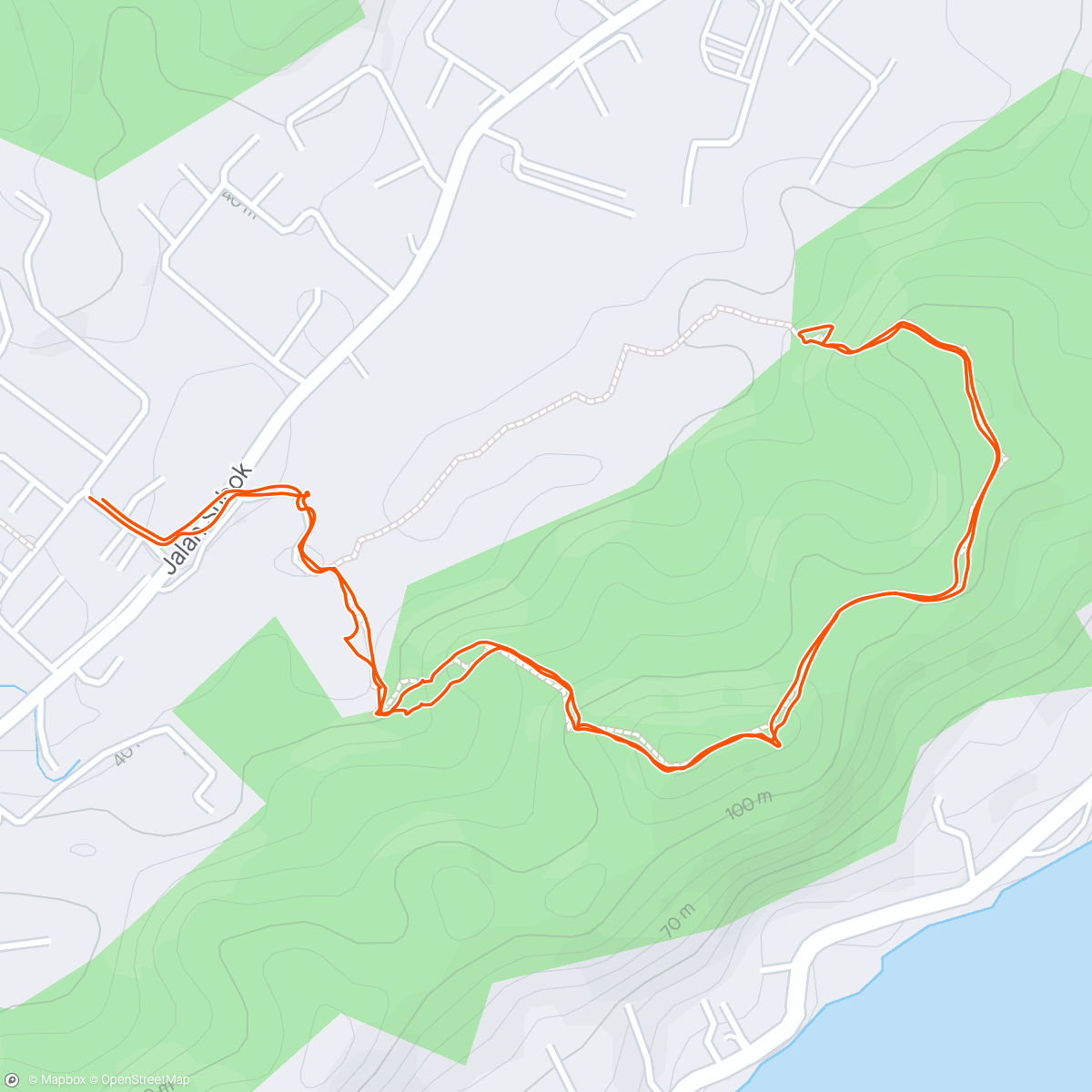 Map of the activity, Evening hike