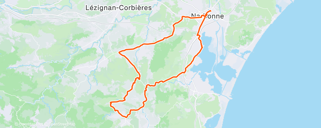 Map of the activity, Sortie vélo le matin