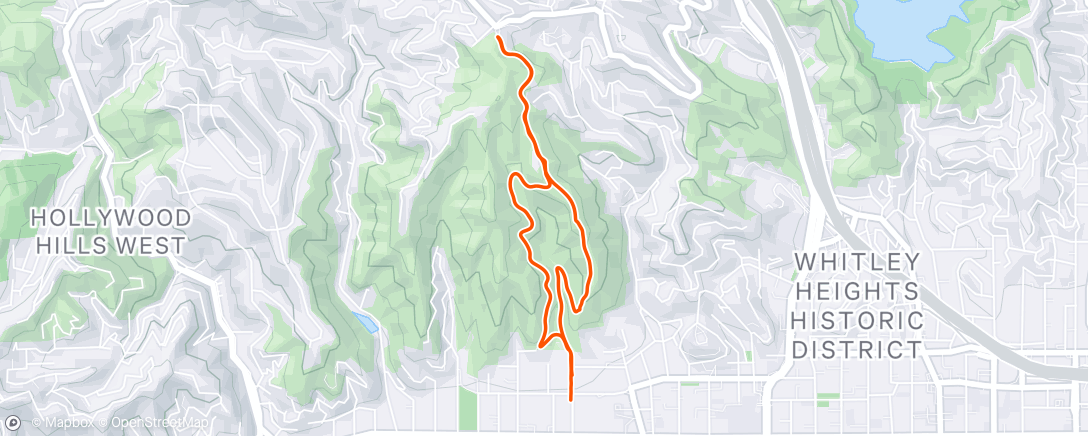 Map of the activity, Runyon Canyon w/bro
