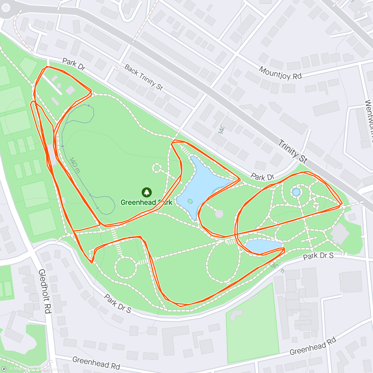 Map of the activity, Huddersfield parkrun