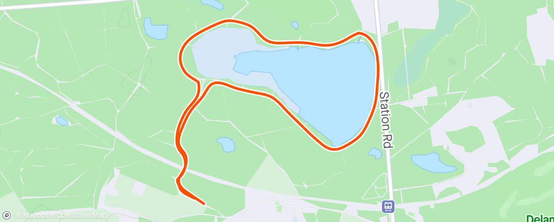 Map of the activity, Delamere Park Run