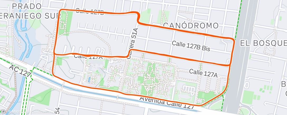 Map of the activity, Easy Run