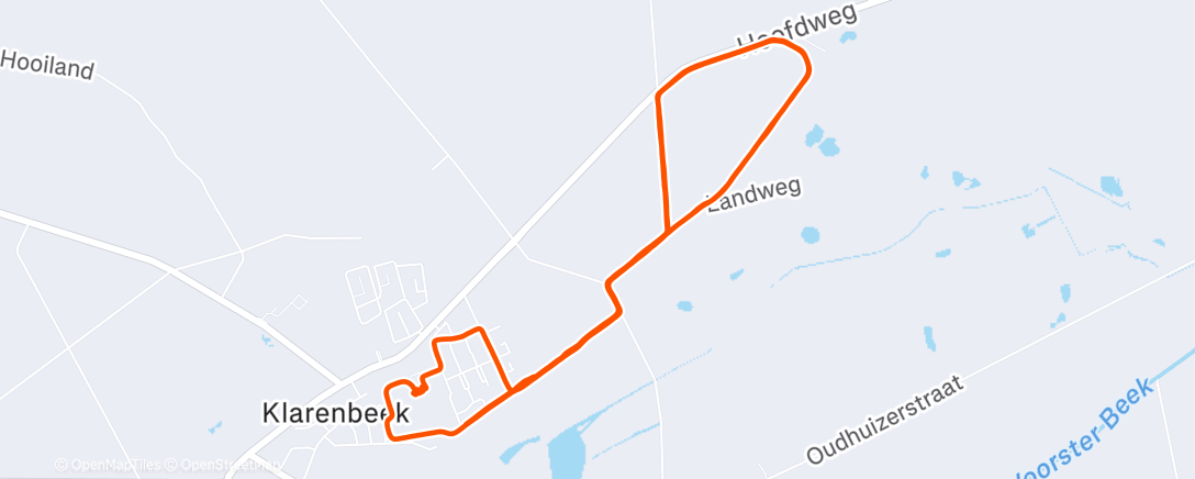 Map of the activity, Middagloop