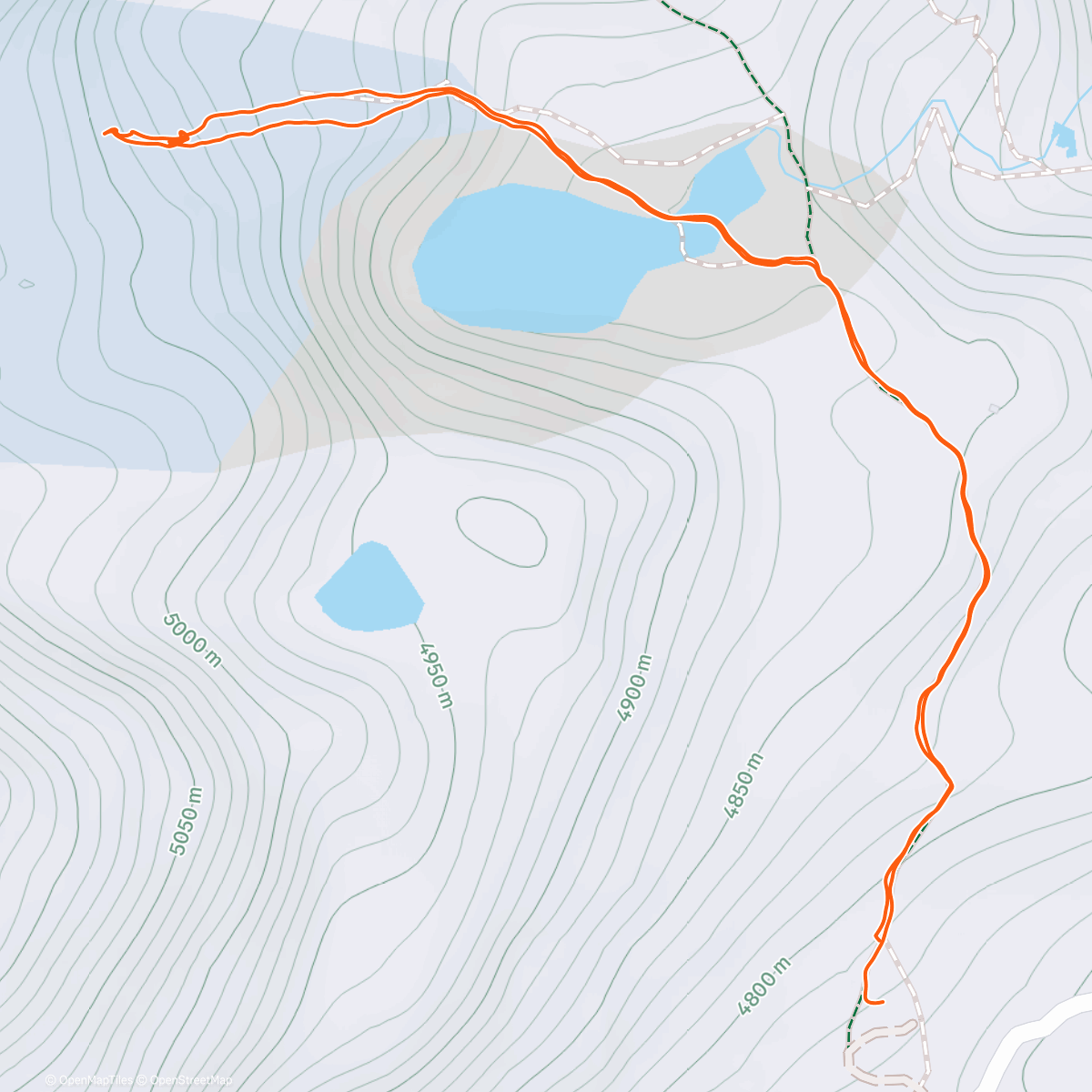 Map of the activity, Ice climbing - practice day