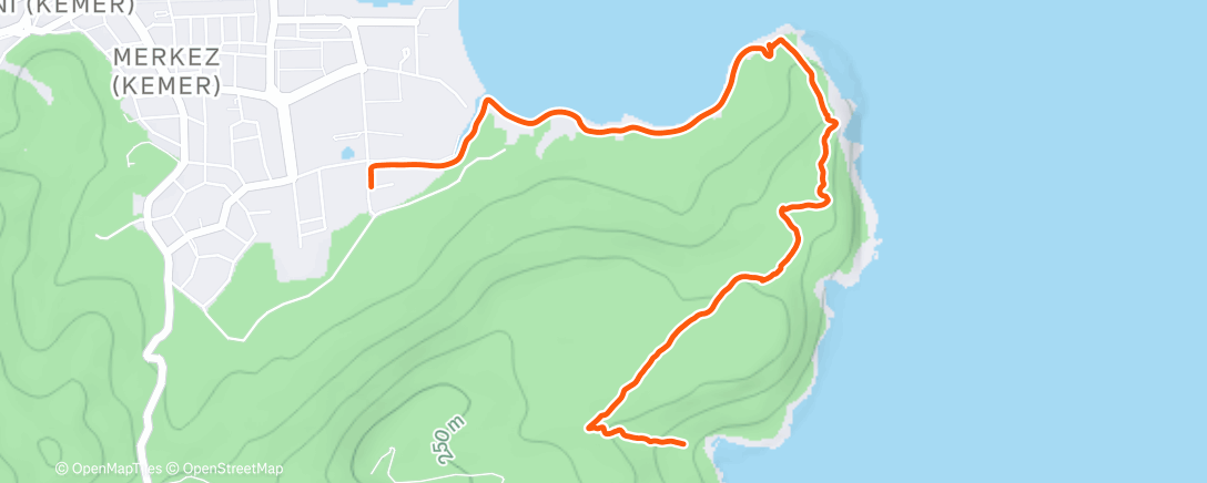 Map of the activity, Afternoon Walk