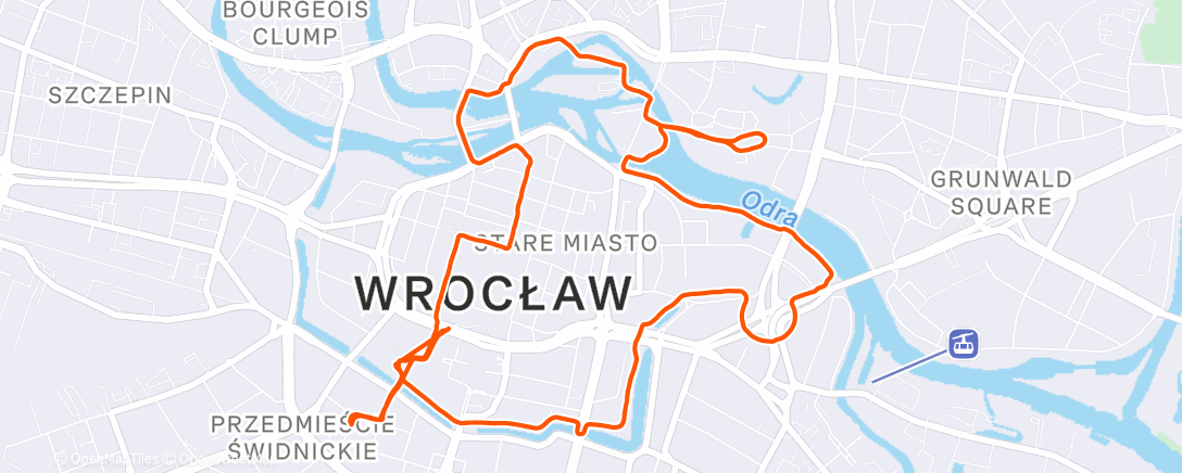 Map of the activity, Evening Run