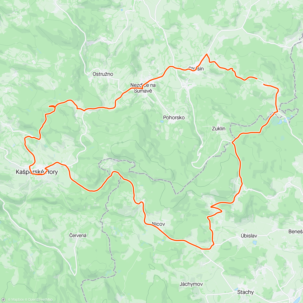Map of the activity, Kašperk