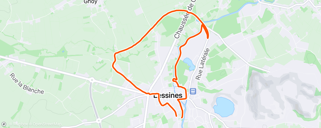 Map of the activity, Course à pied dans l'après-midi