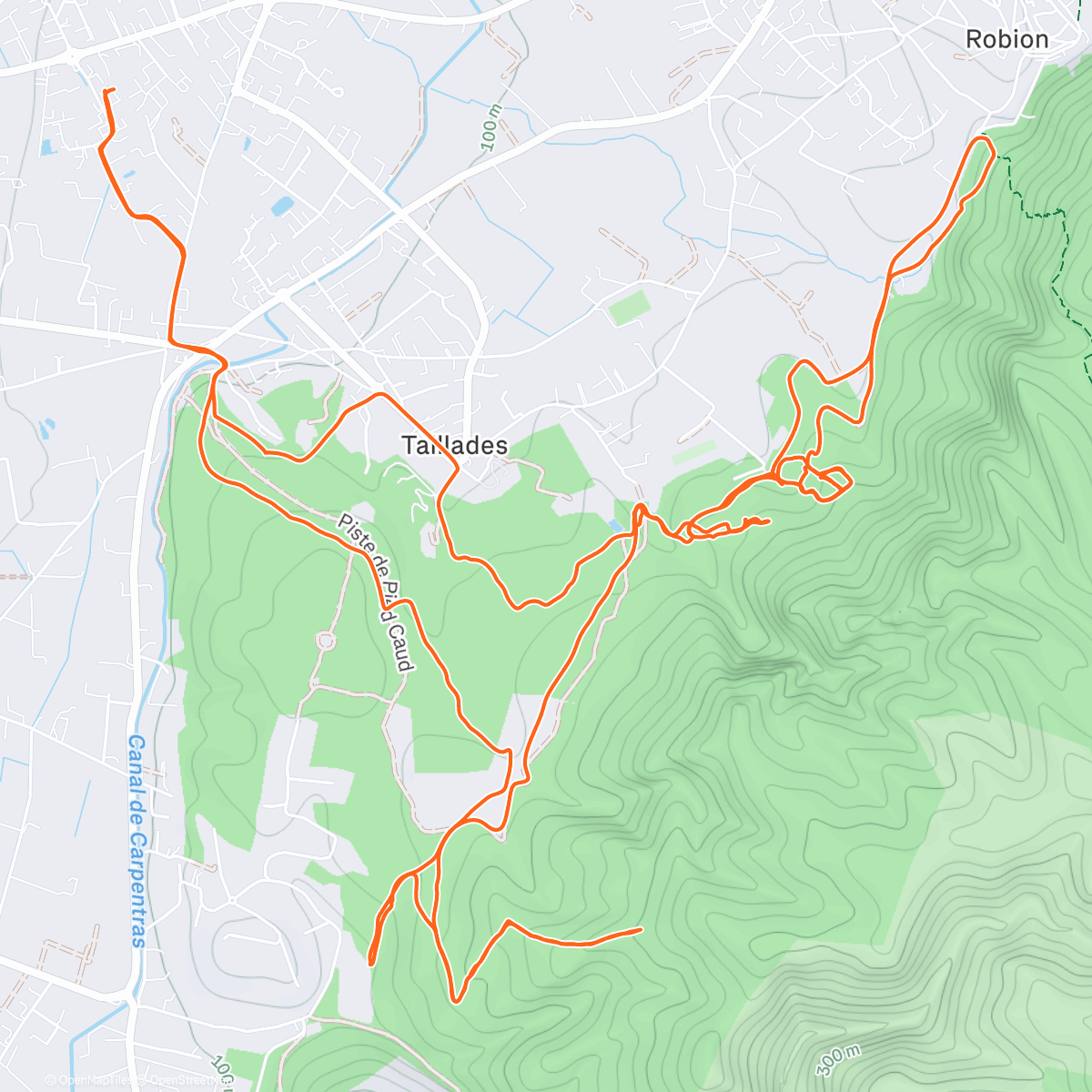 Map of the activity, Sortie vélo le midi