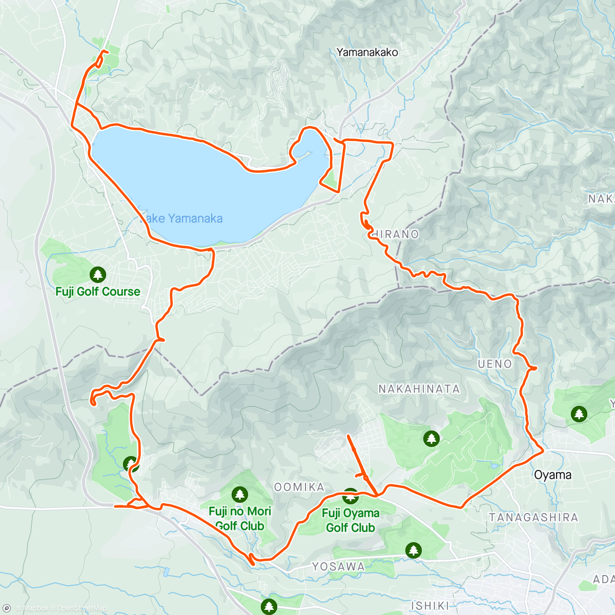 Map of the activity, 定例　富士霊園〜明神・三国峠〜山中湖周辺サイクリング