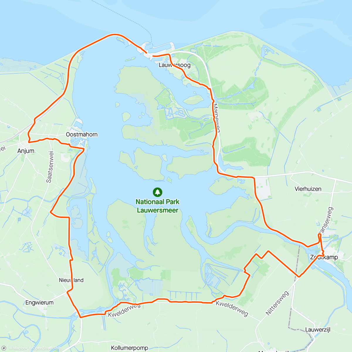 Map of the activity, Rondje Lauwersmeer