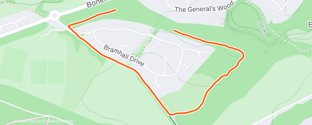 Map of the activity, Evening Run