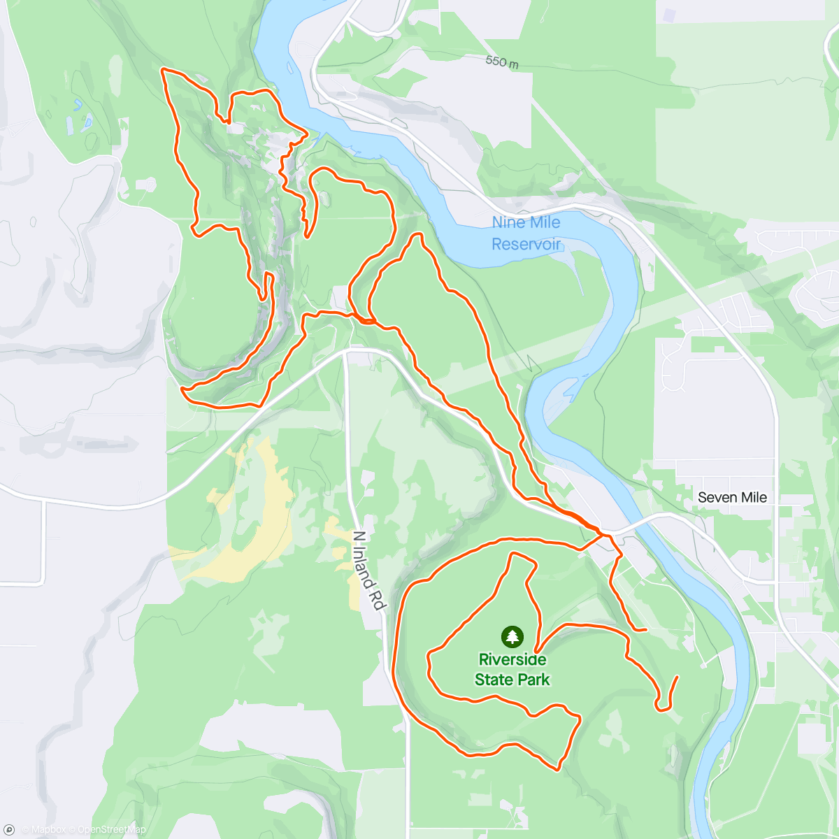 Map of the activity, Off the couch Spokane River Run 25k Challenge!