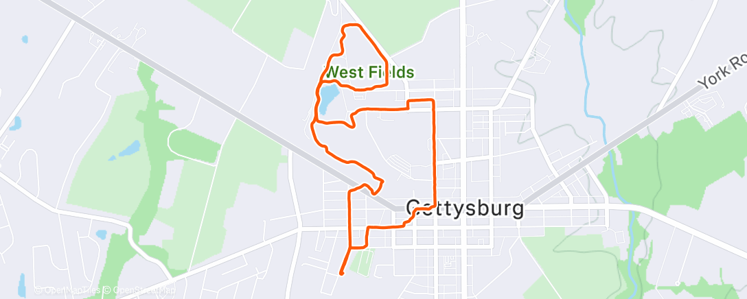 Map of the activity, Afternoon Walk