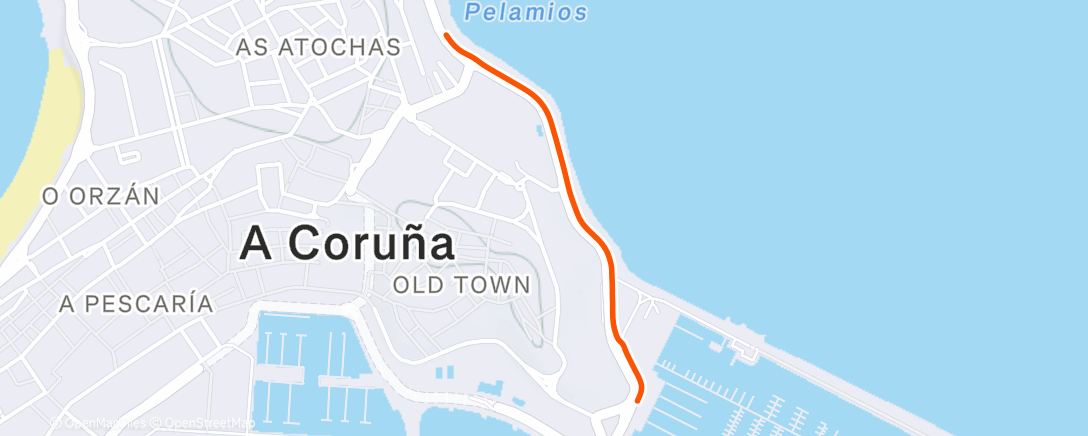 Map of the activity, Bicicleta a la hora del almuerzo