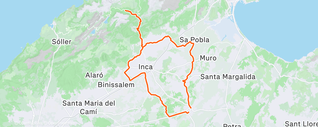 Map of the activity, Radfahren