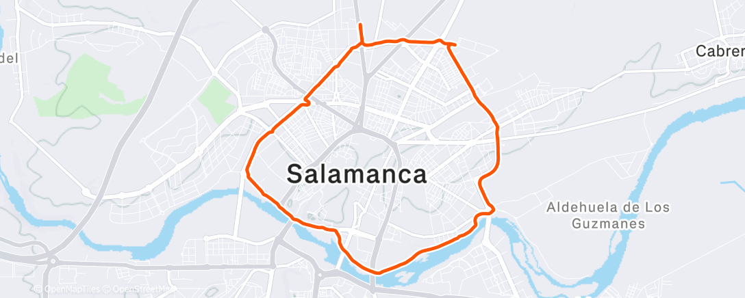 Map of the activity, Vuelta a Salamanca
