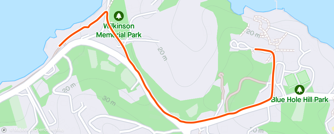 Map of the activity, Post Run Walk