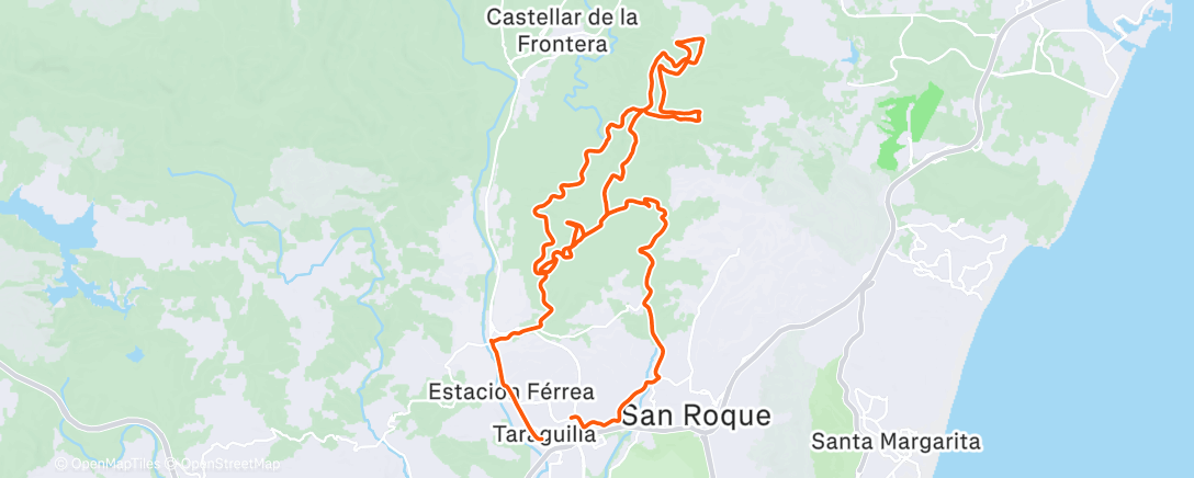 Map of the activity, Bicicleta de montaña matutina