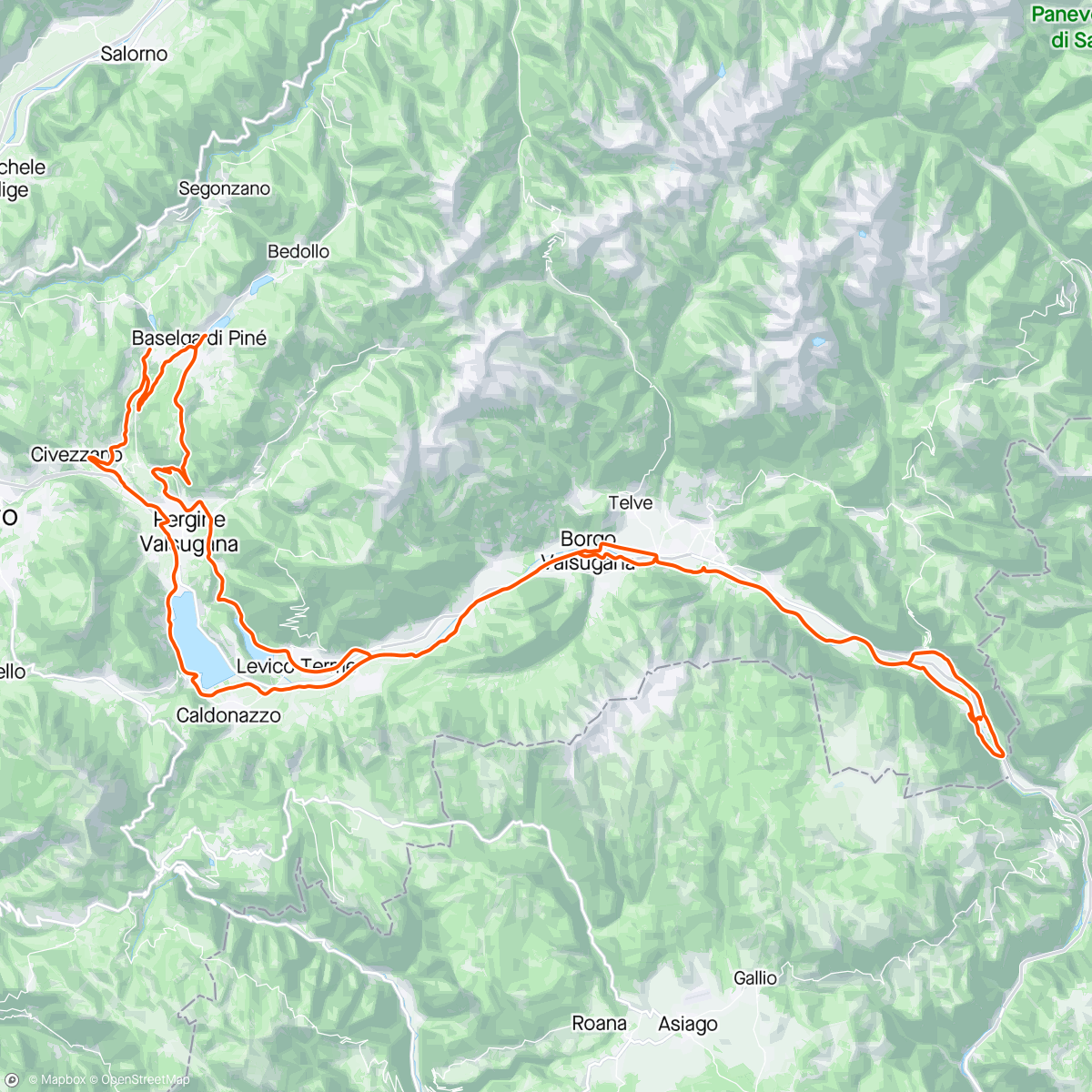 Karte der Aktivität „Lases Altop,Pinè”