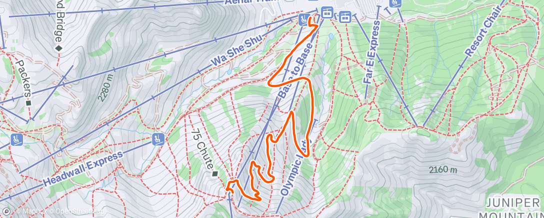Map of the activity, Broken Arrow: Descent to base 🏃