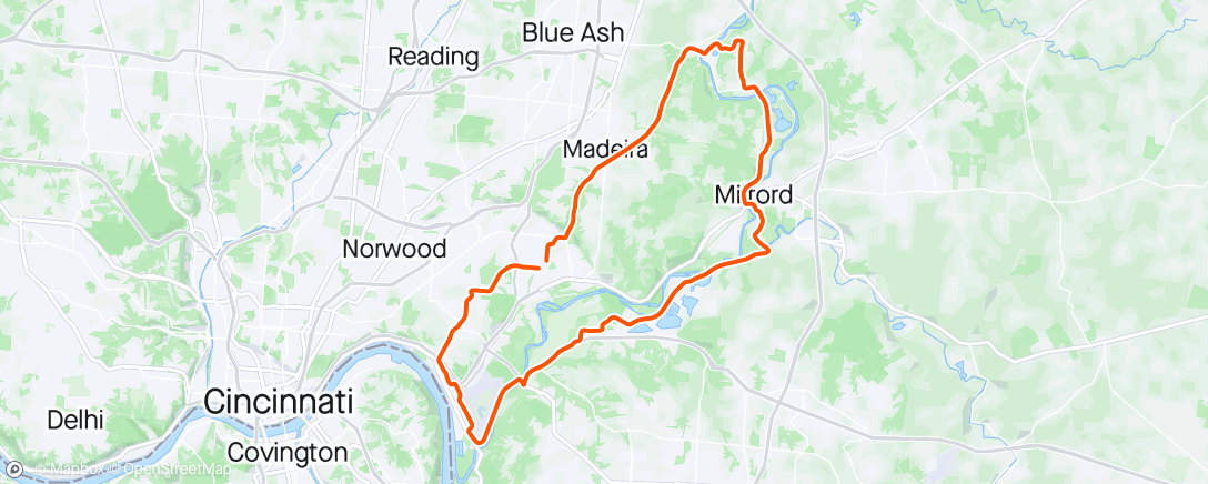 Map of the activity, 1st outdoor ride of the year.  Weeeee…