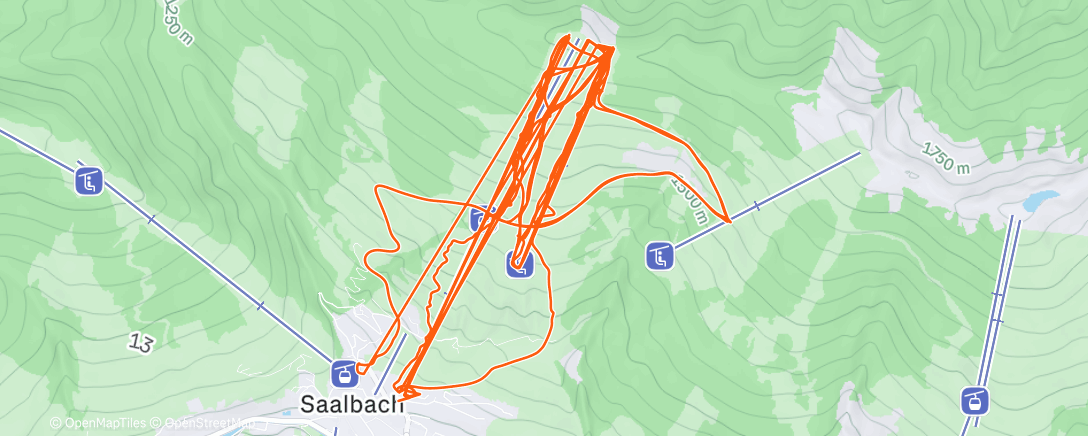 Map of the activity, Skiabfahrt am Morgen