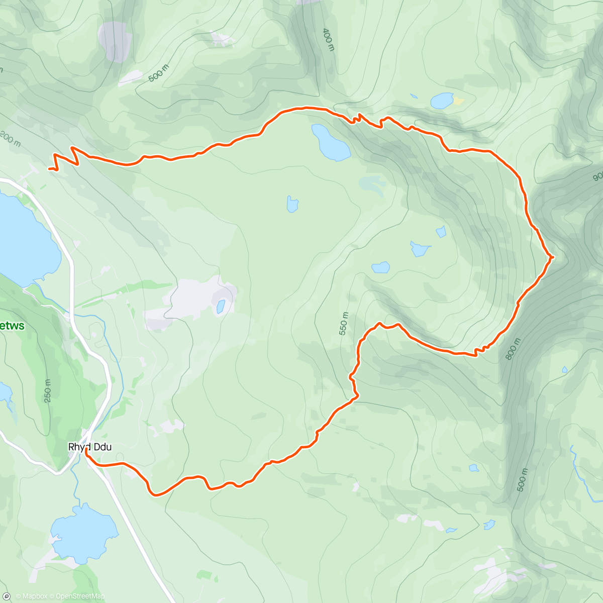 Mapa de la actividad, Snowdon Ranger Path